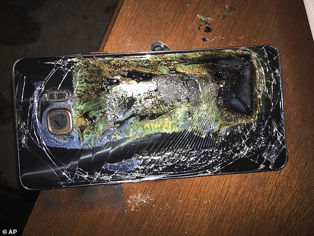 Recent events mirror those of the 2016 Samsung Galaxy Note 7 (pictured) which was found to spontaneously explode and caused at least 112 fires.