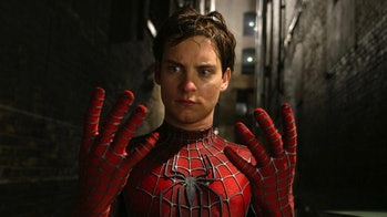 Tobey Maguire as Peter Parker in Spider-Man 2 directed by Sam Raimi