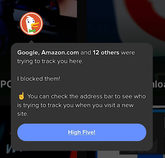 Duckduckgo Microsoft tracker blocked