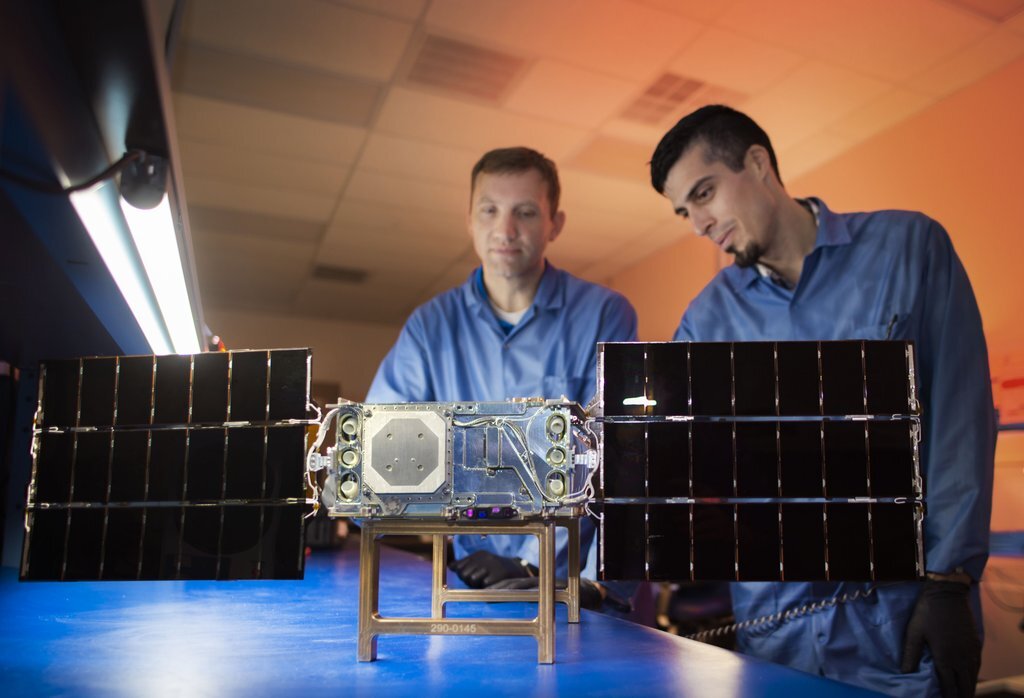 NASA's first SunRISE SmallSats rolls off the assembly line