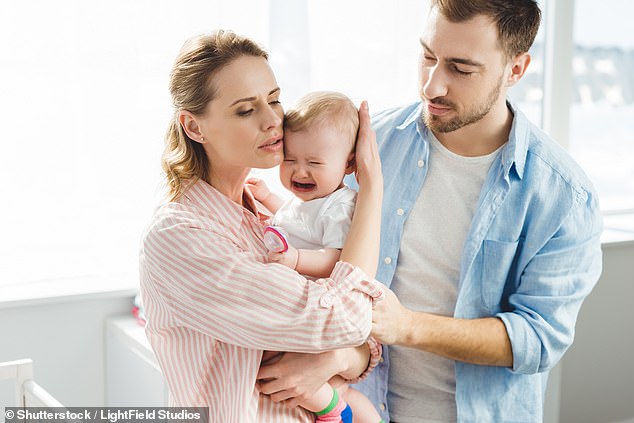 The study results show that parenting experience influences our ability to decipher babies' communication signals.  It was found that those with experience caring for babies, such as parents or childcare workers, were better at telling the difference between cries (stock image).