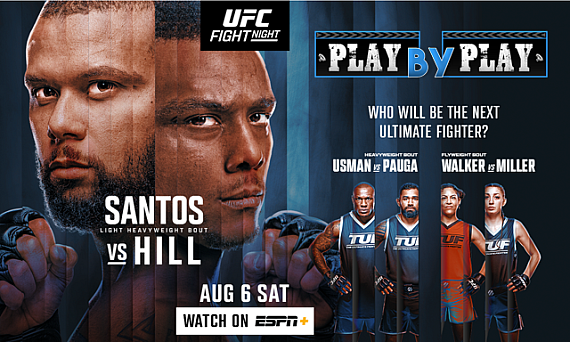 UFC on ESPN 40 "Santos vs. Hill" Play-by-Play, Results and Round Standings