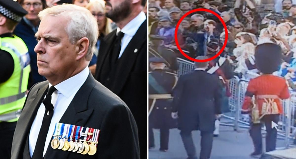 'Sick old man': Prince Andrew snubbed by protester during Queen's coffin procession