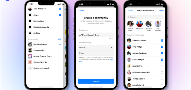 Meta adds "community chats" to Messenger as it looks for new ways to shore up falling engagement