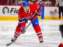 Montreal Canadiens winger Brendan Gallagher takes on the New Jersey Devils in the third period on February 8, 2022 in Montreal.