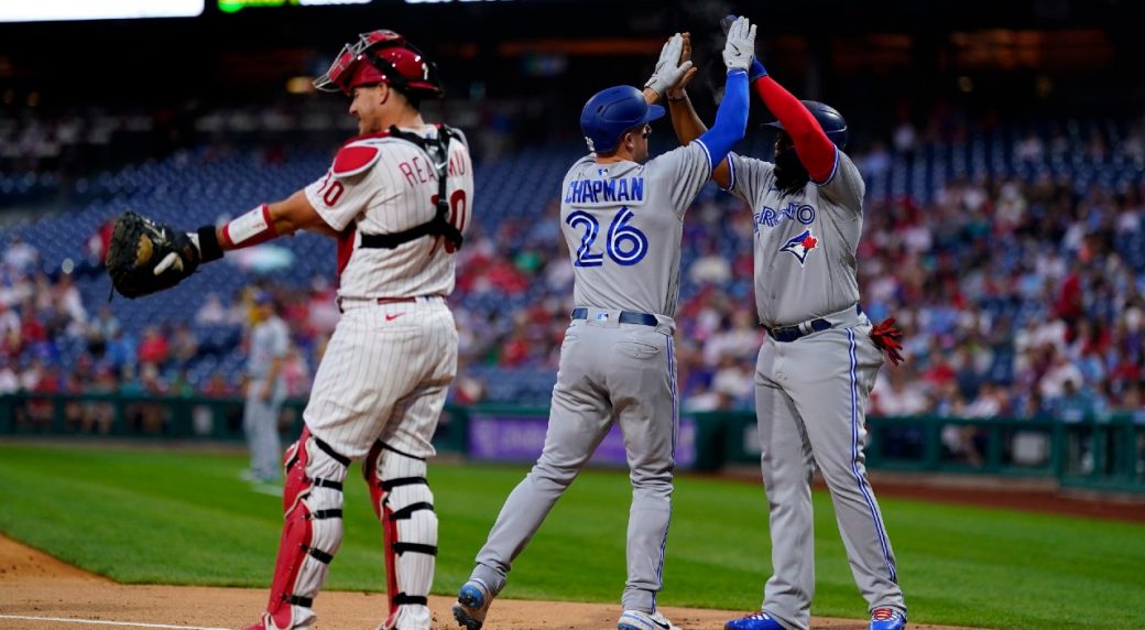 In a rarely shaky night for stripling, the Blue Jays' bats explode in the win over the Phillies