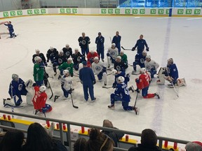 On the ice at Canucks training camp in Whistler on Thursday.  (Photo: Patrick Johnston)