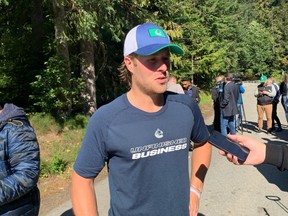 Brock Boeser at Canucks training camp in Whistler on Thursday.  (Photo: Patrick Johnston)