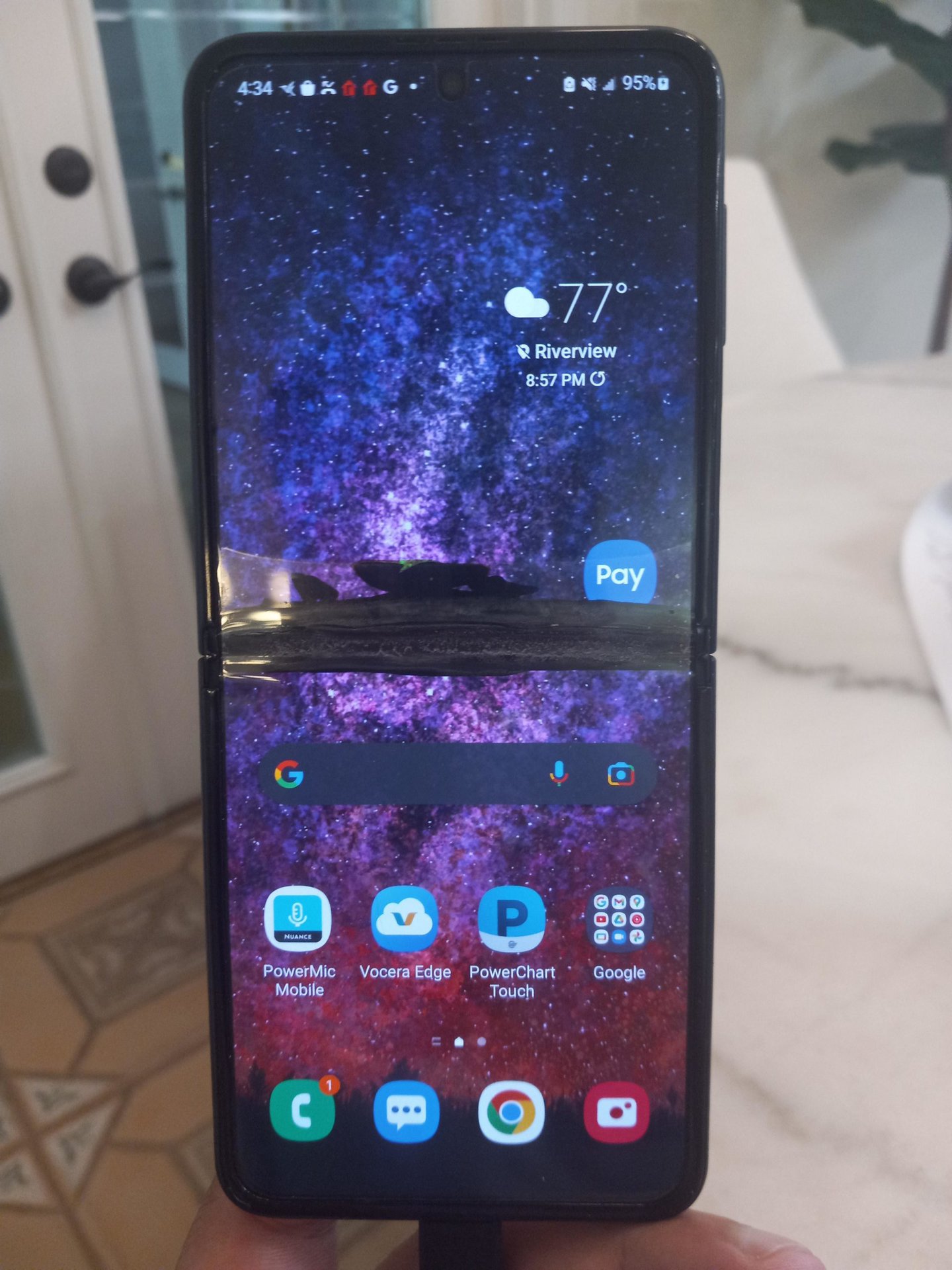 Samsung Foldable tear along the crease