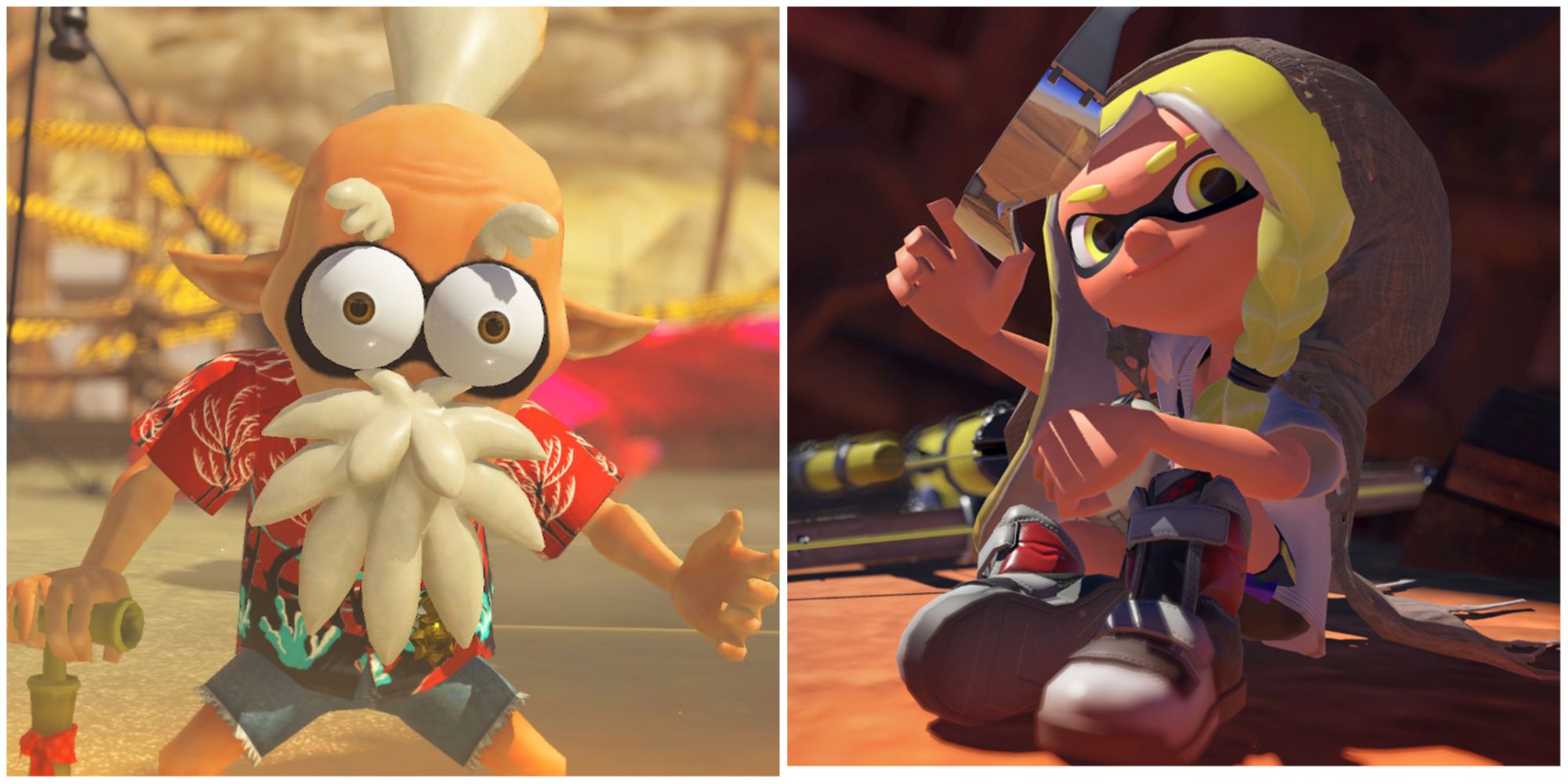 SPlatoon 3 - collage of old man and squid-kid reveal