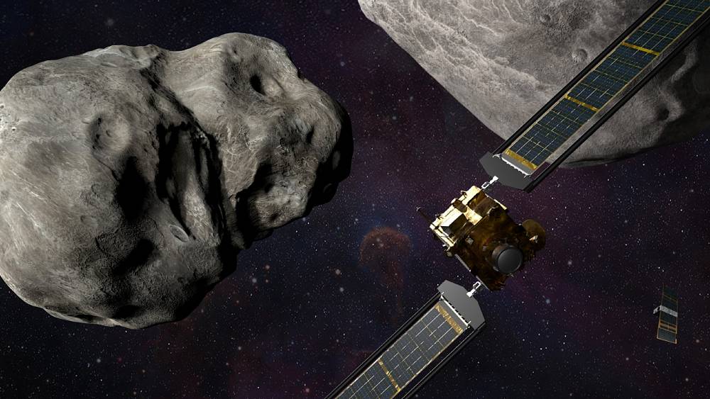 A NASA spacecraft intentionally crashes into an asteroid