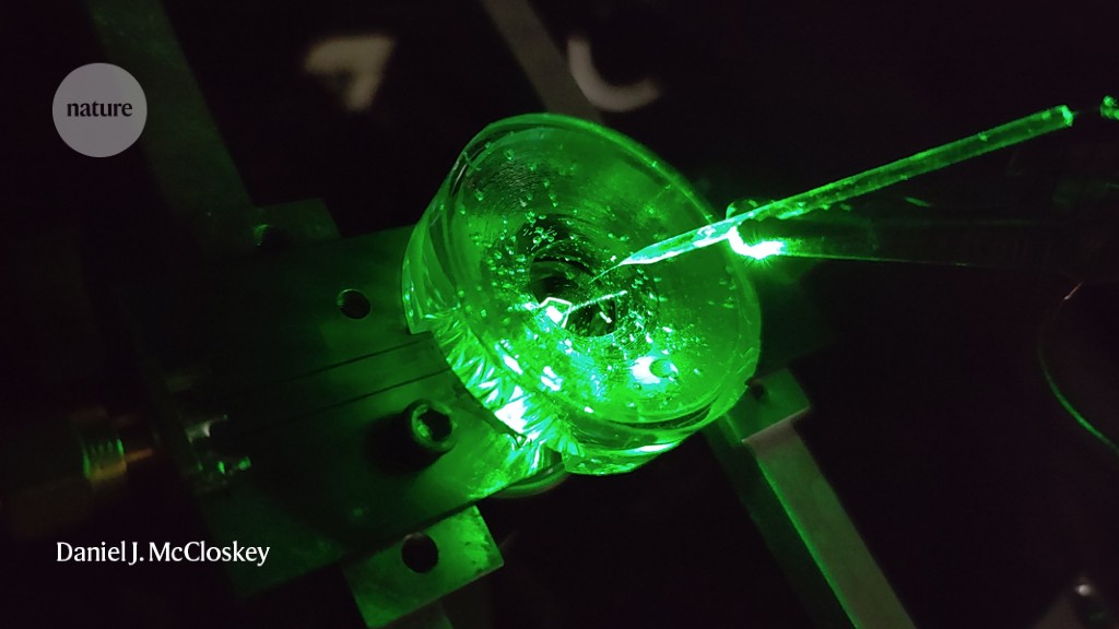 A diamond sensor lights up at "seeing" voltages