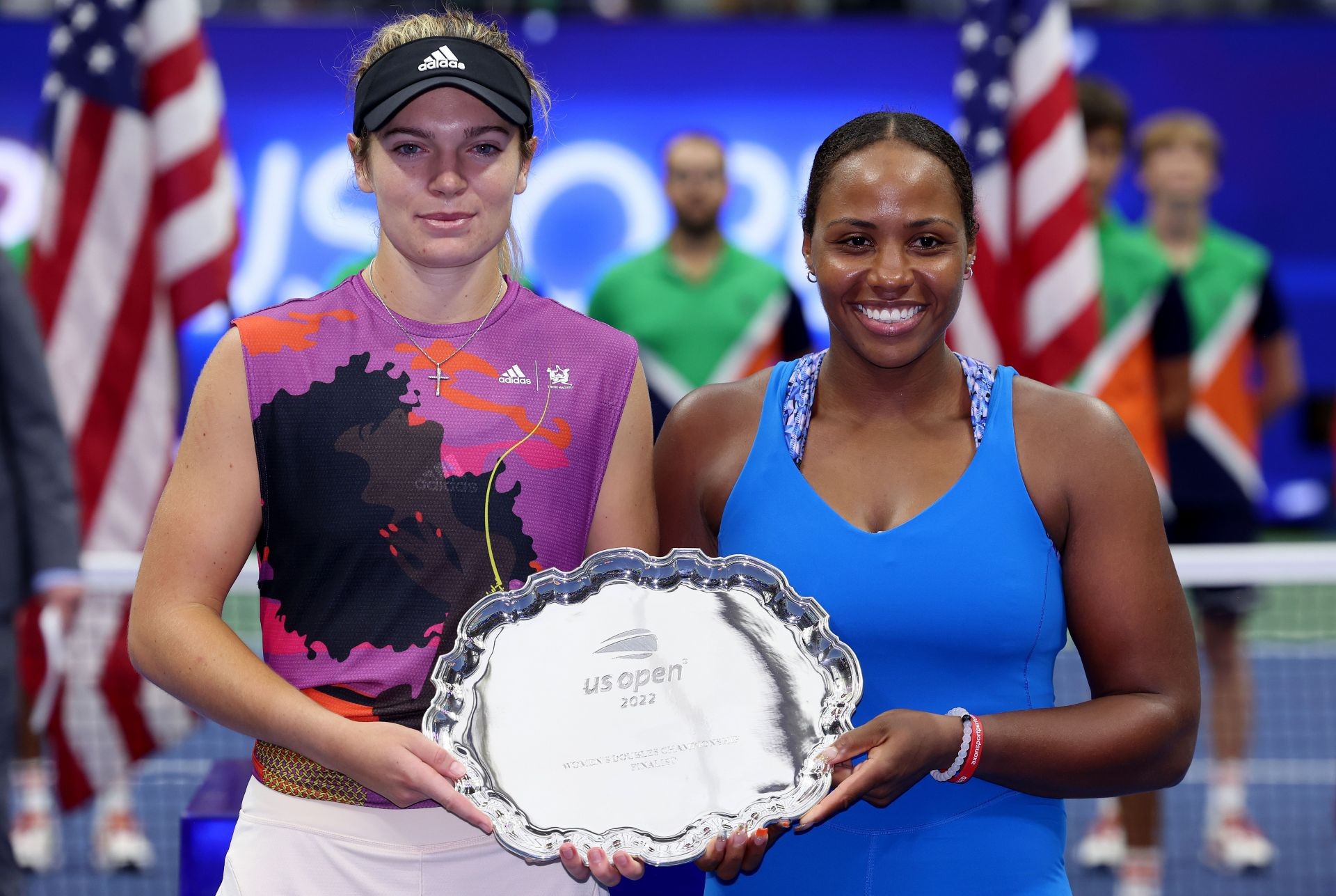 Taylor Townsend (R) and Caty Mcnally at the US Open 2022