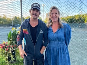 Eddie Vedder stopped by the Rideau Sports Center on Friday with Nicki Bridgland, the CEO and founder of RSC.