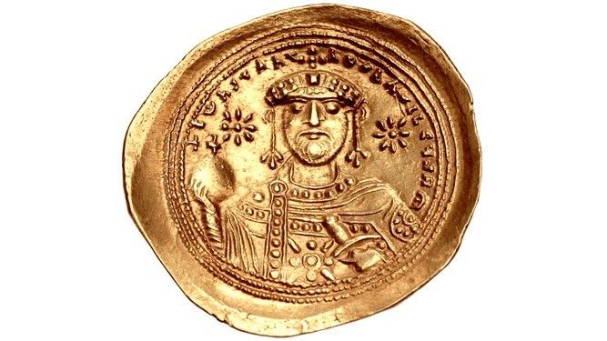 A gold coin minted during the reign of Byzantine Emperor Constantine IX may show a supernova that lit up the sky for more than a year.