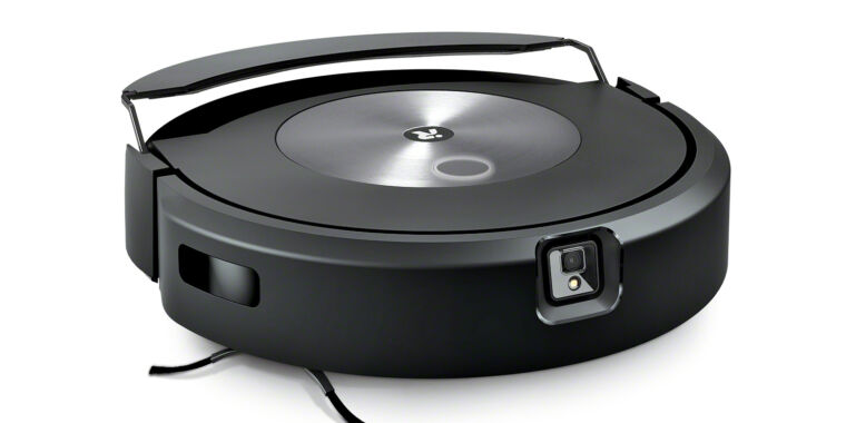 The Roomba j7+ learns to mope with a dramatic swing arm setup