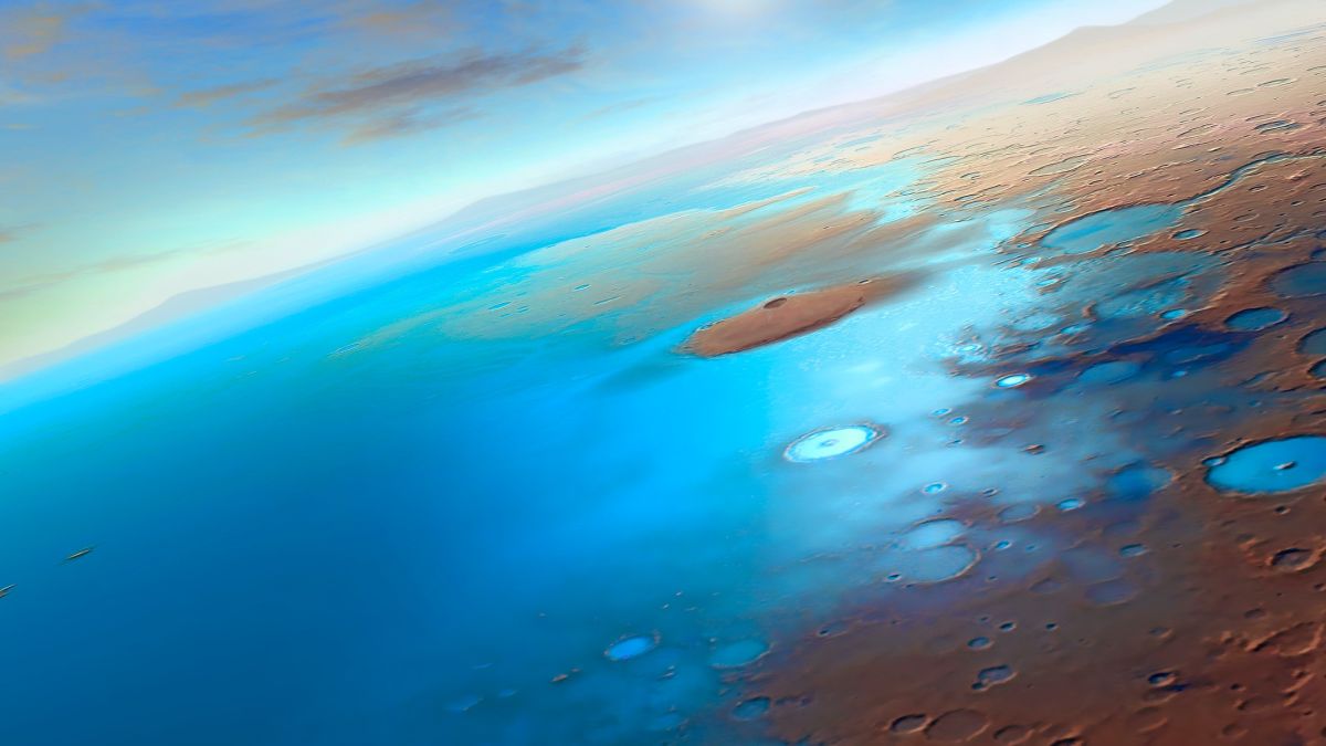 lake on mars in artist impression