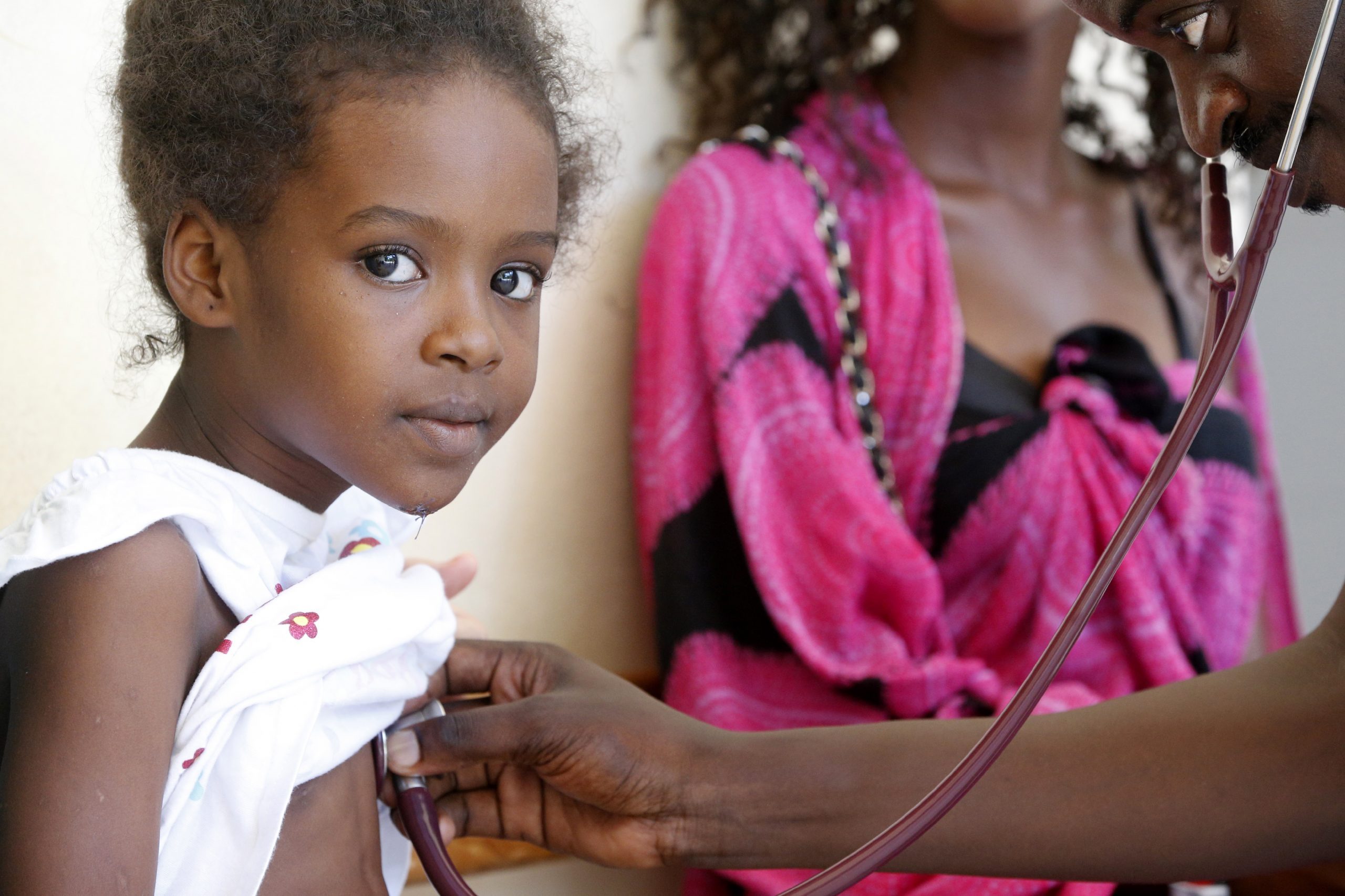 a small child in a hospital in Africa