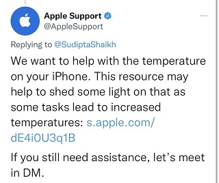 Apple Support on iPhone Overheating