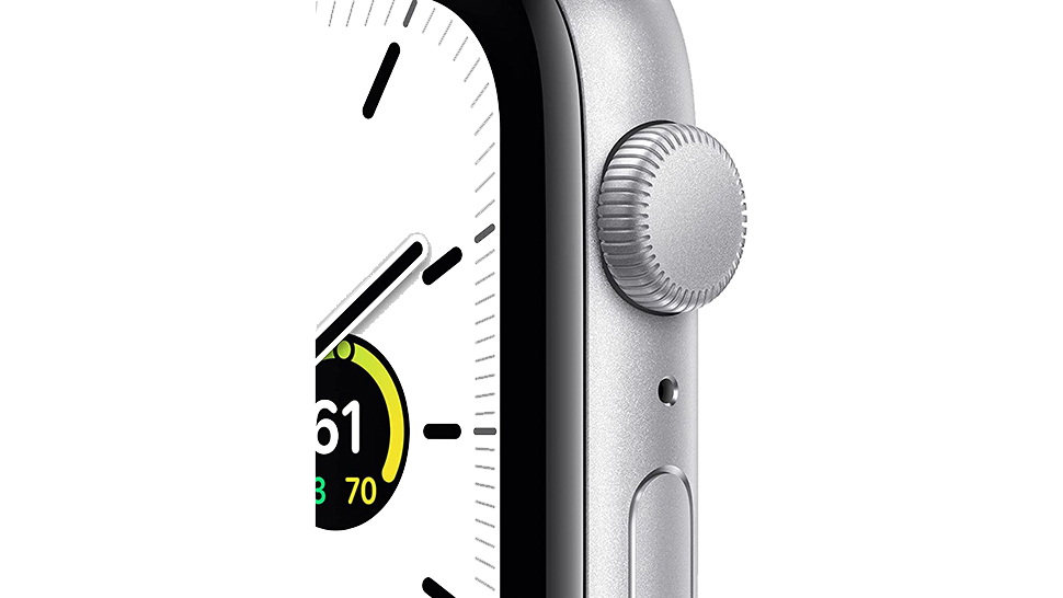 A close-up of an Apple Watch SE.