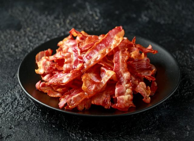 Plate with bacon