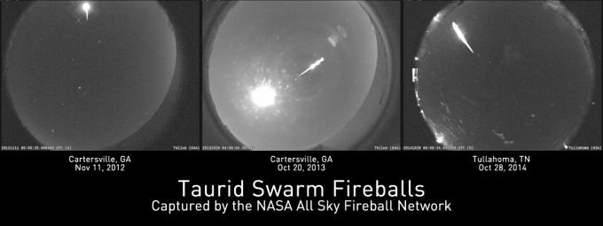 Taurid Swarm Fireballs 2012-2014 NASA