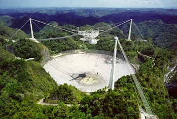 Arecibo Observatory seen from above before the hurricane