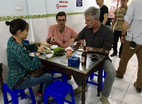 ON THE STREET: Tom Vitale, left, on the street with his friend and mentor Anthony Bourdain.  DO HUNG FI/ TOM VITALE