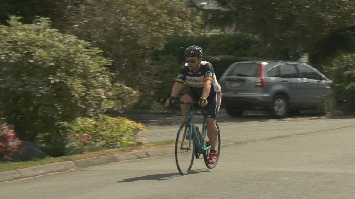 Click here to play the video: Dollars save lives, why a cancer survivor takes the tour de cure