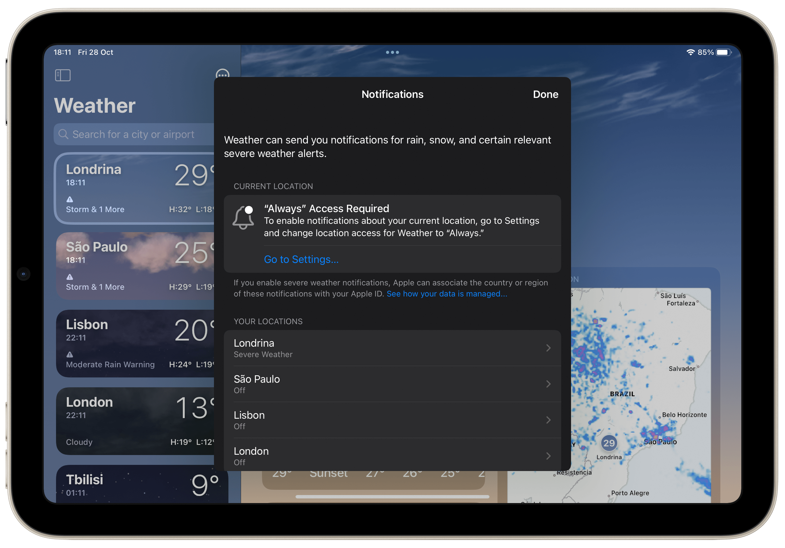 How to use all the features of the new Weather app for iPad on iPadOS 16.