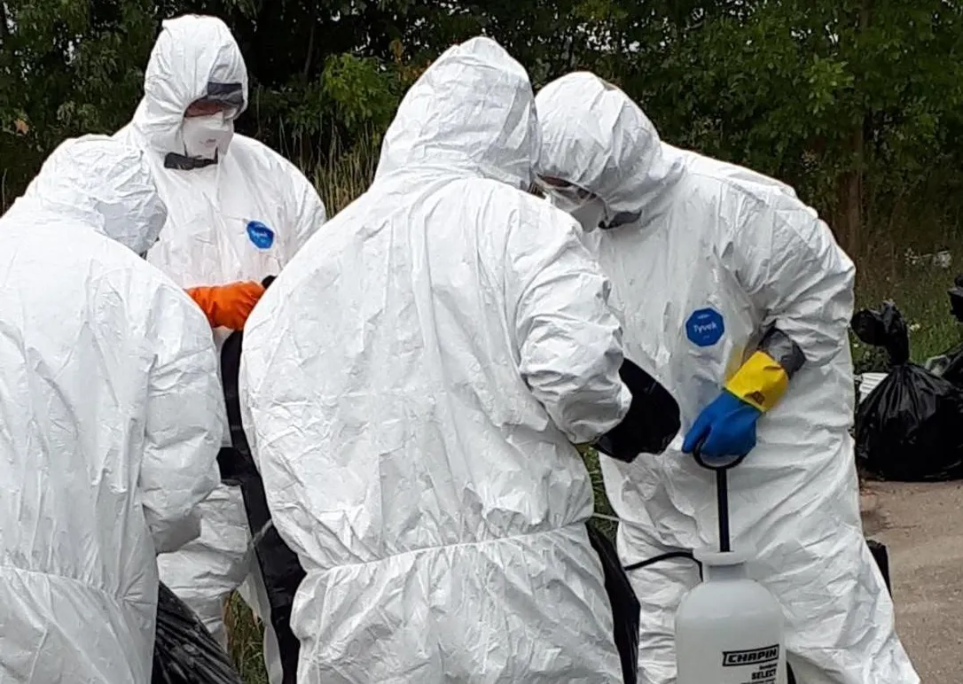 A photograph taken by Carol Ricciuto as about 60 birds were euthanized at her Grimsby home, after she reported an outbreak of avian influenza.