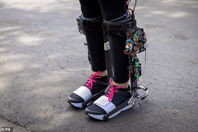 Made in Stanford, the robotic shoes feature a motor that works with the calf muscles to give the wearer an extra boost with every step