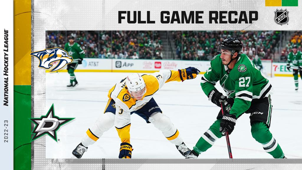 Hintz and Robertson help Stars sweep Predators' home and house