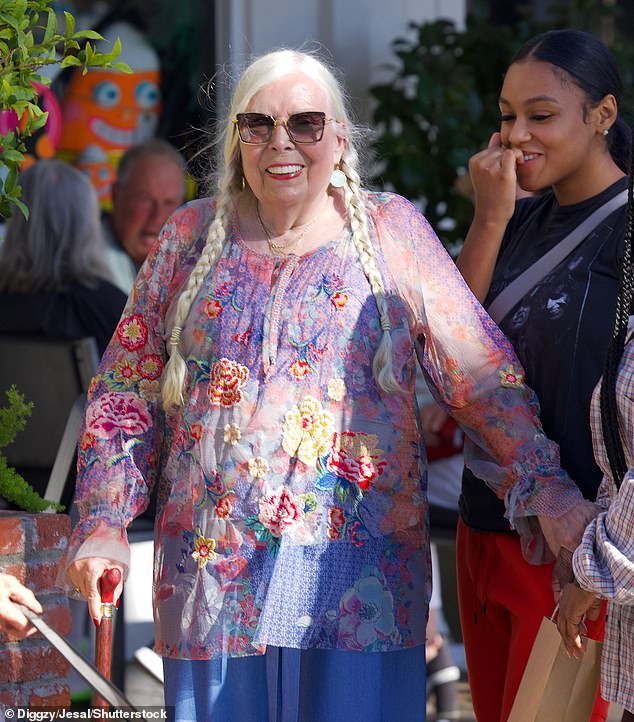 Royal music!  Folk icon Joni Mitchell was pictured preparing for her first headlining concert in more than 23 years