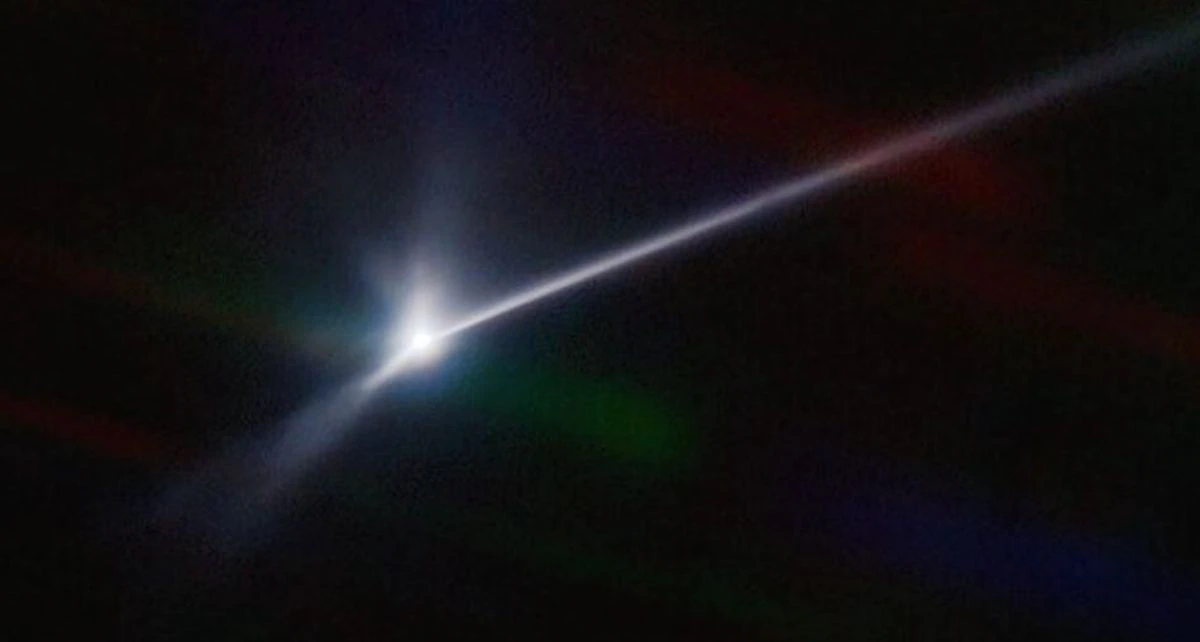 NASA's DART probe creates an artificial "comet" behind target asteroid Dimorphos