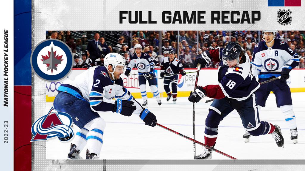 Pionk scores twice, giving Jets OT the win over Avalanche