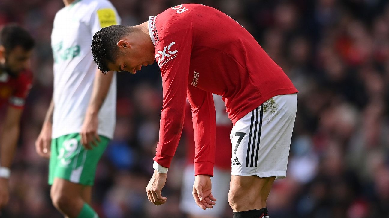 Ronaldo is making his feelings clear after coming on as a substitute in a disappointing draw against Newcastle