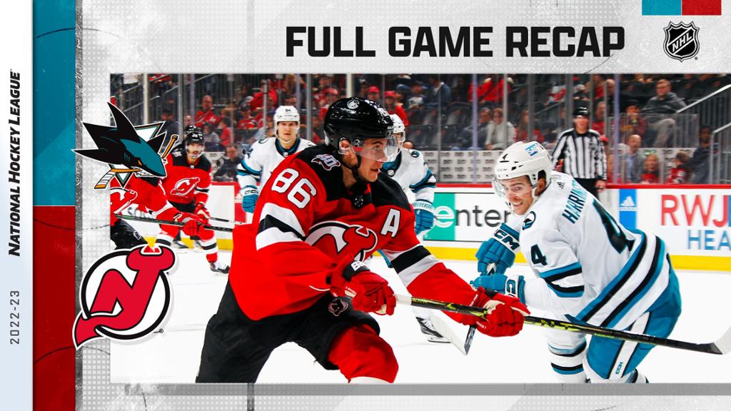 Sharangovich and Mercer help the Devils beat Sharks for a third straight win