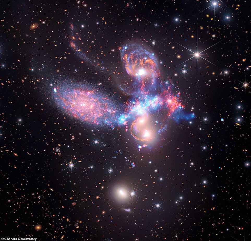 The four galaxies in Stephan's quintet (above) undergo an intricate dance choreographed by gravity