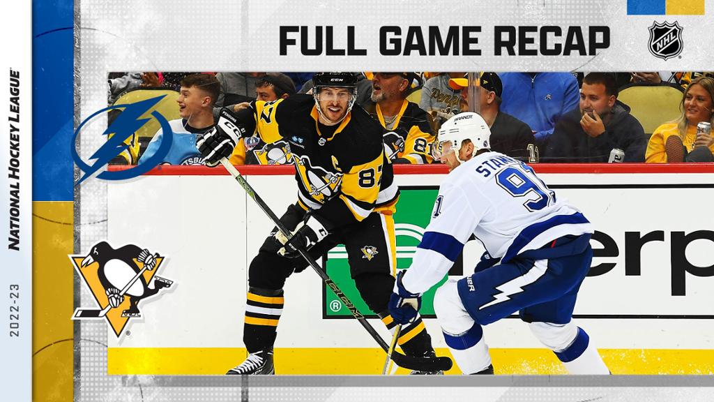 The Penguins score six points for the second straight game in the win over Lightning