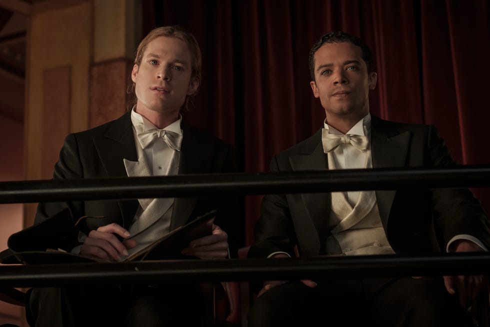 Sam Reid as Lestat De Lioncourt and Jacob Anderson as Louis De Point Du Lac in AMC's