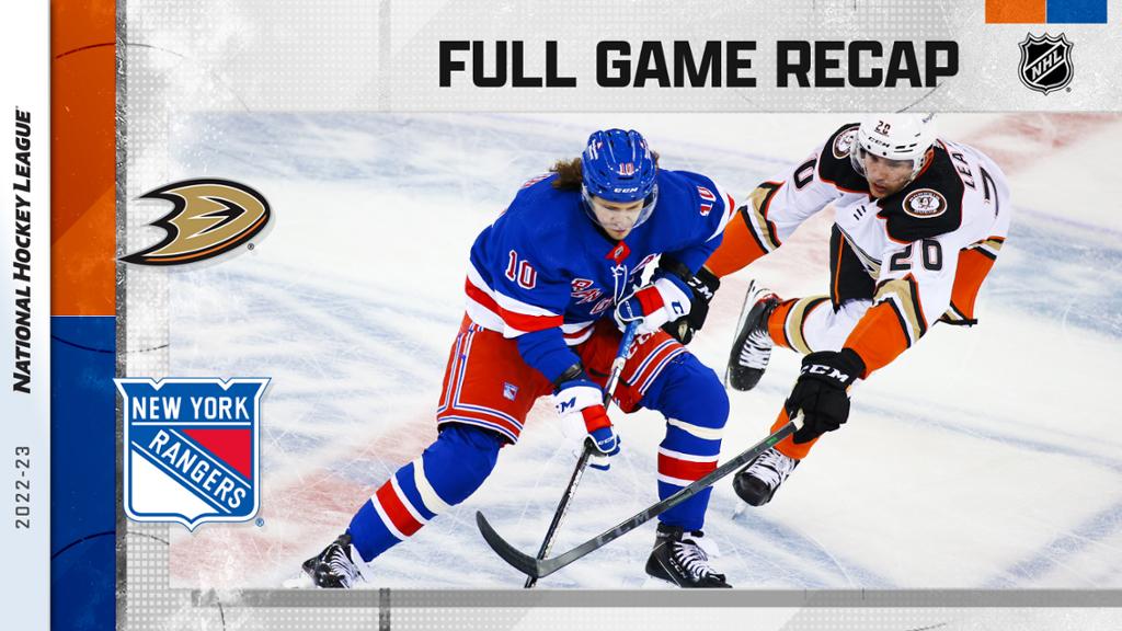 Zibanejad, Panarin have four points each, Rangers defeat Ducks