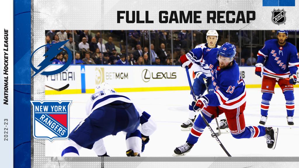 Zibanejad scores twice, Rangers beat Lightning in season opener