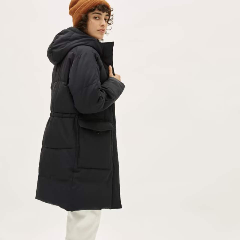 ReNew Long Puffer in Black (Photo via Everlane)