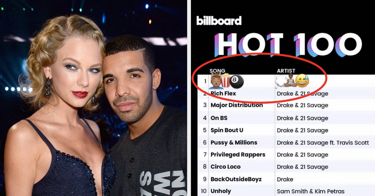 Drake is nicknamed "Petty" after covering Taylor Swift's "Anti-Hero" in a Billboard Hot 100 picture